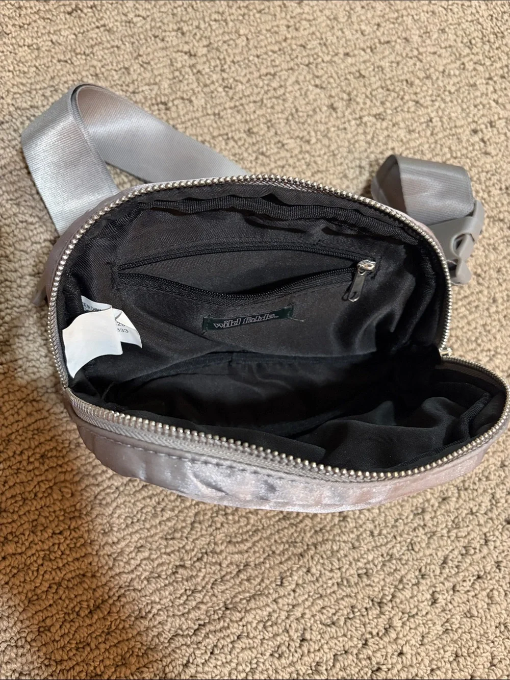 Silver metallic fanny pack